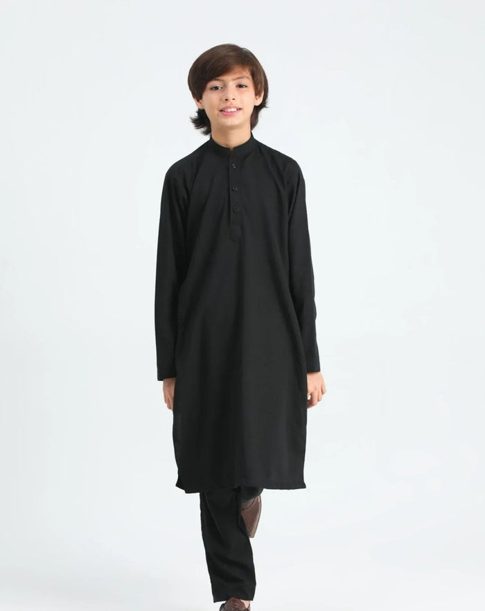 Crow Black Kurta Trouser - Kids