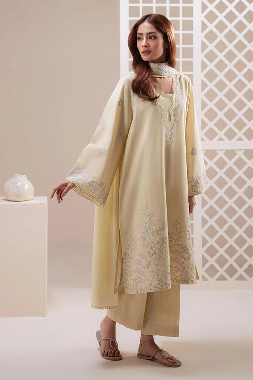 SOFT BUTTERCUP-3PC (SHIRT, TROUSER & DUPATTA)
