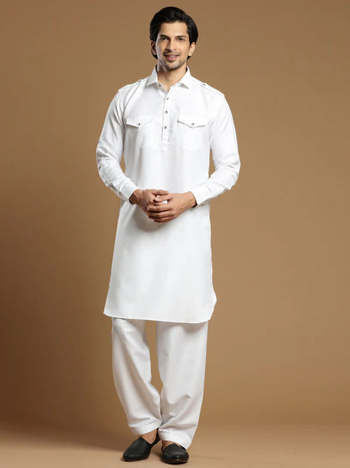 MC FS 09 Solid White Kurta Pajama
