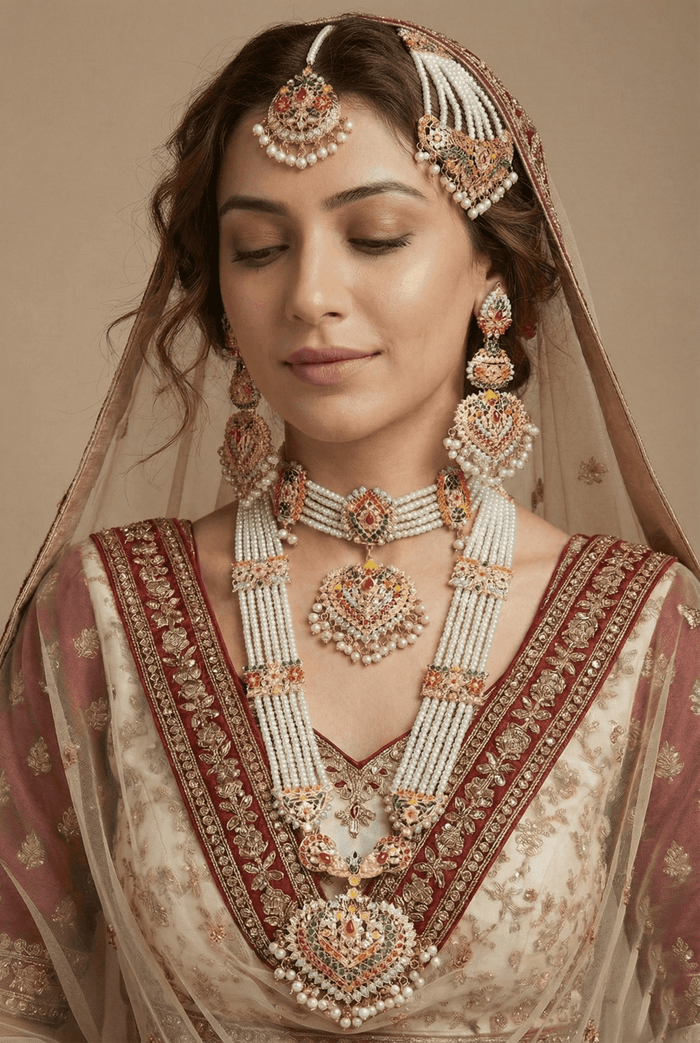 Heritage Handmade Bridal Hyderabadi Dholna Set