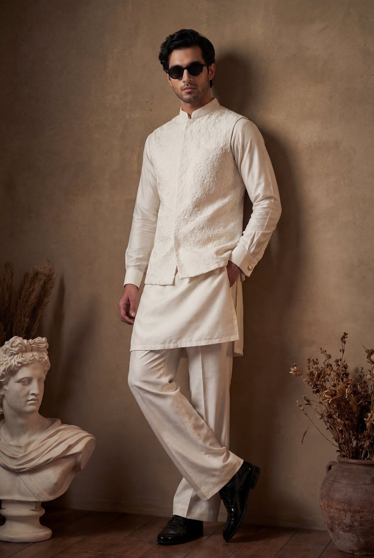 Ivory Sequence Embroidered Waistcoat