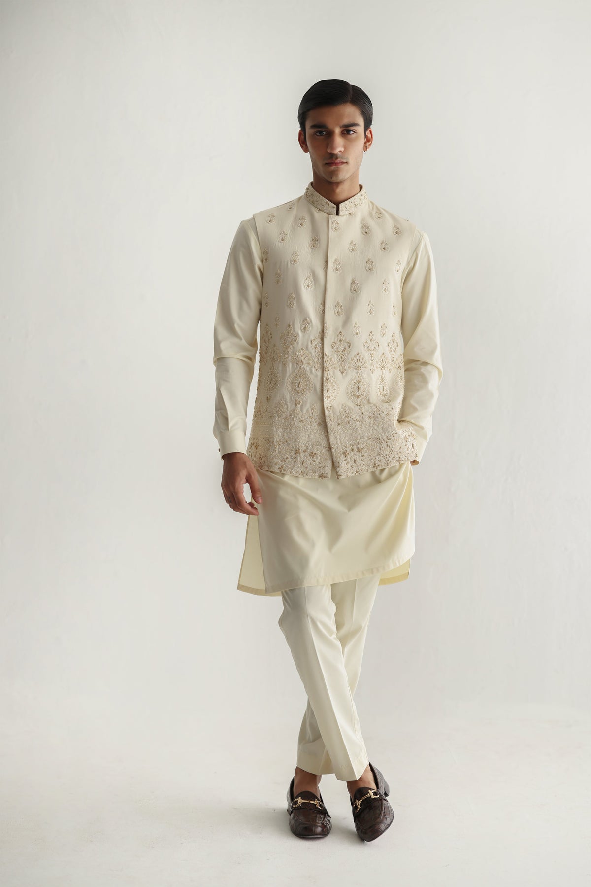 Ivory Daman Waist Coat
