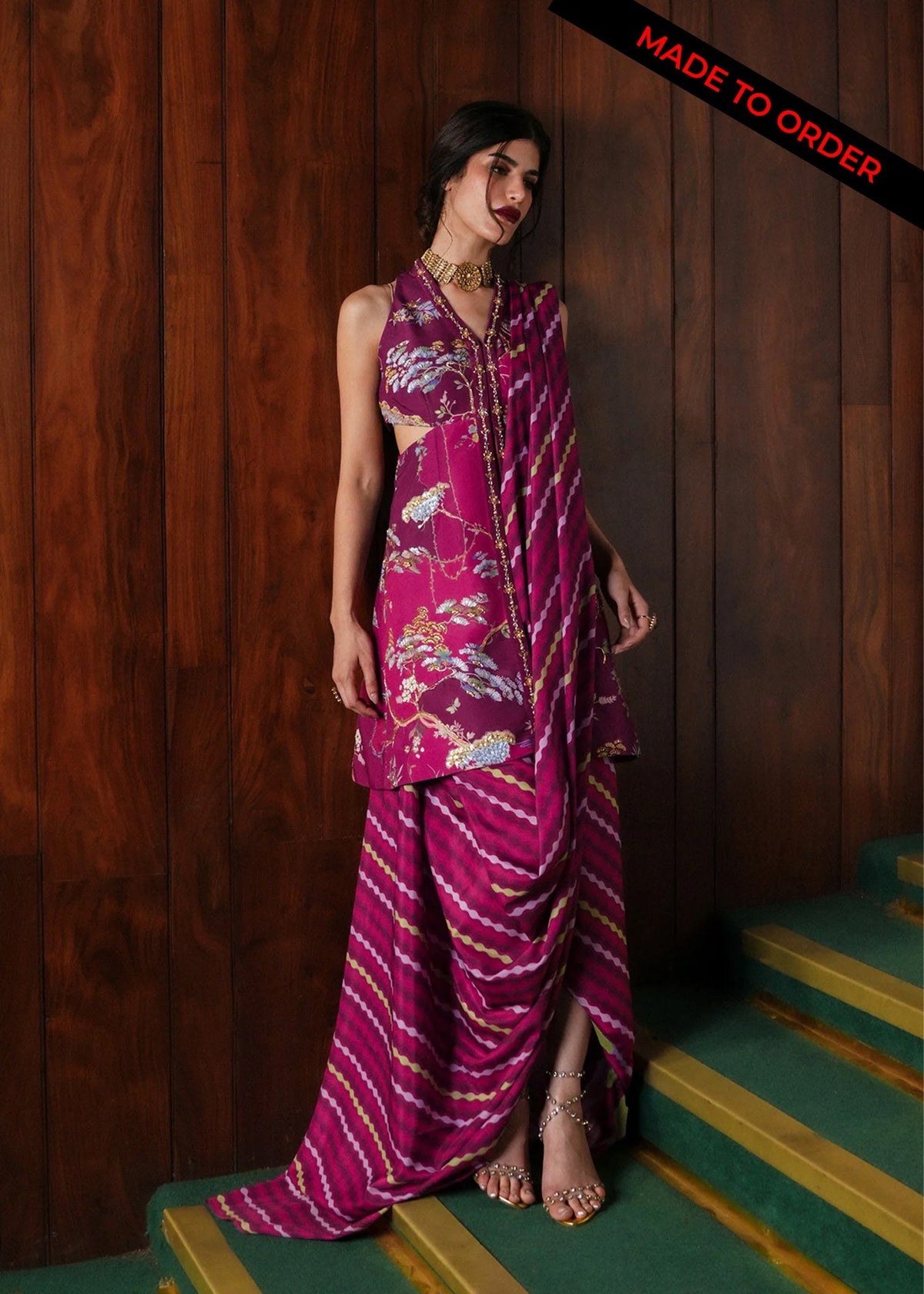 Dilruba Plum Saree Set