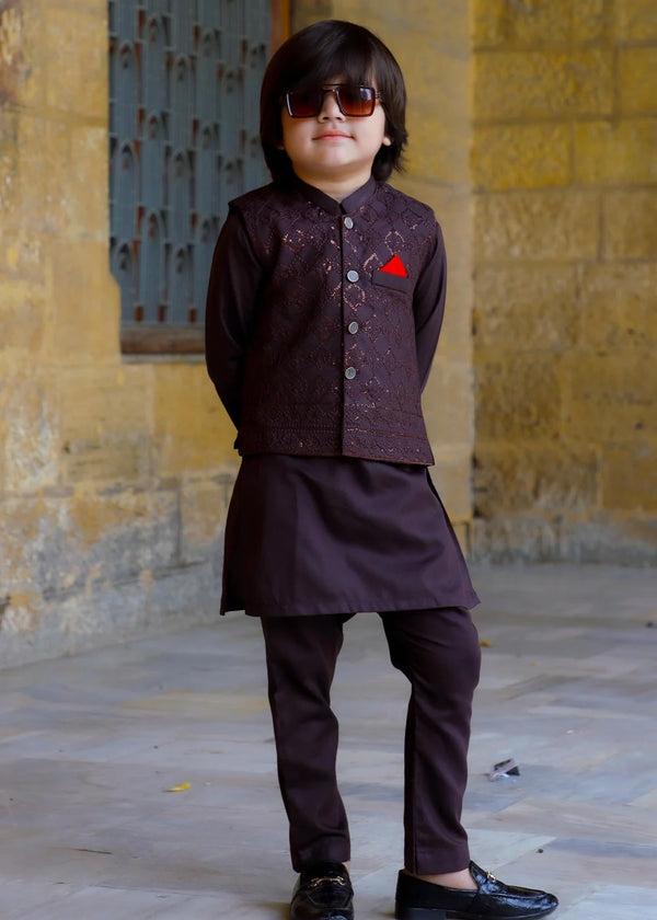 Purple Waistcoat Suit-KC 040