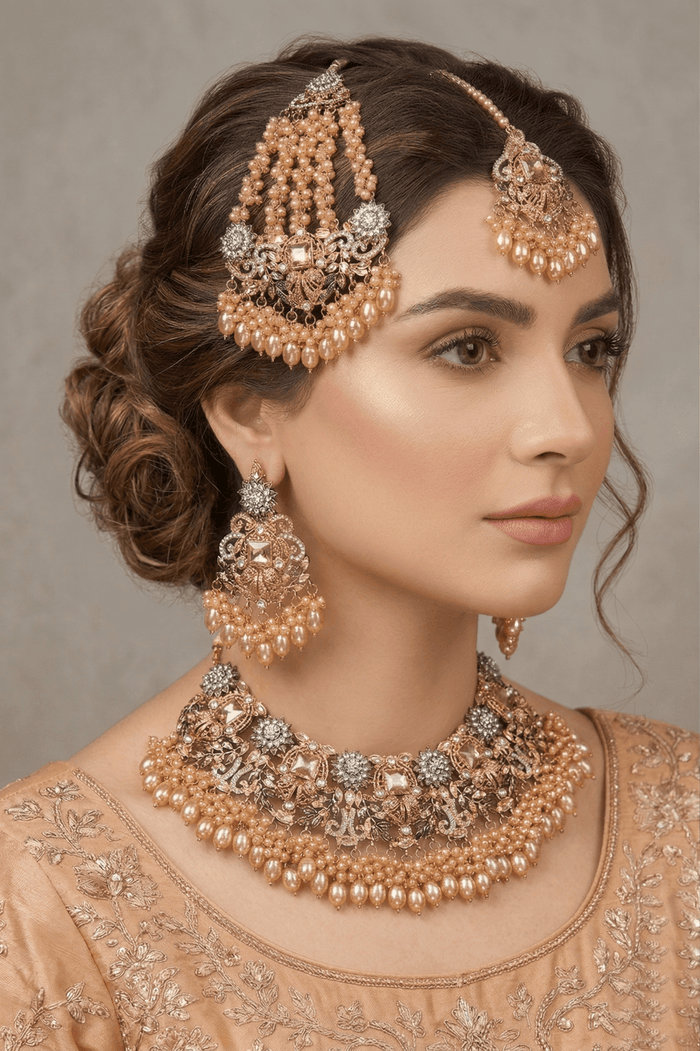 Riyasati Glow Antique Bridal Necklace Set