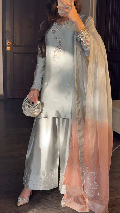 Silk Hand Work Farshi Shalwar