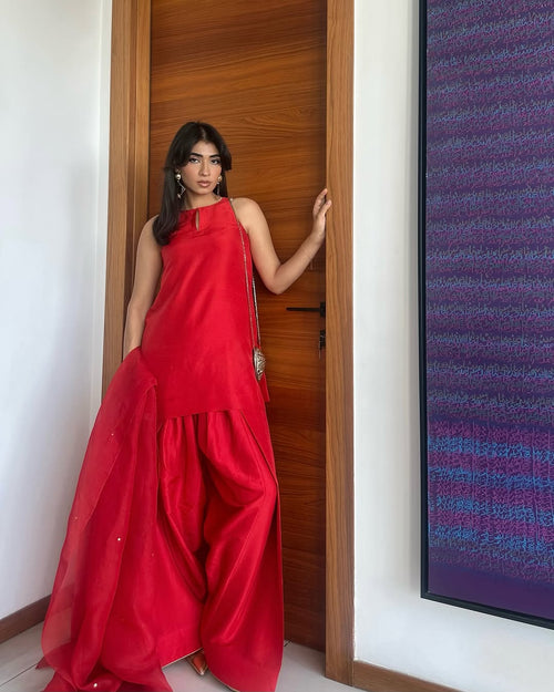 Red Farshi Shalwar