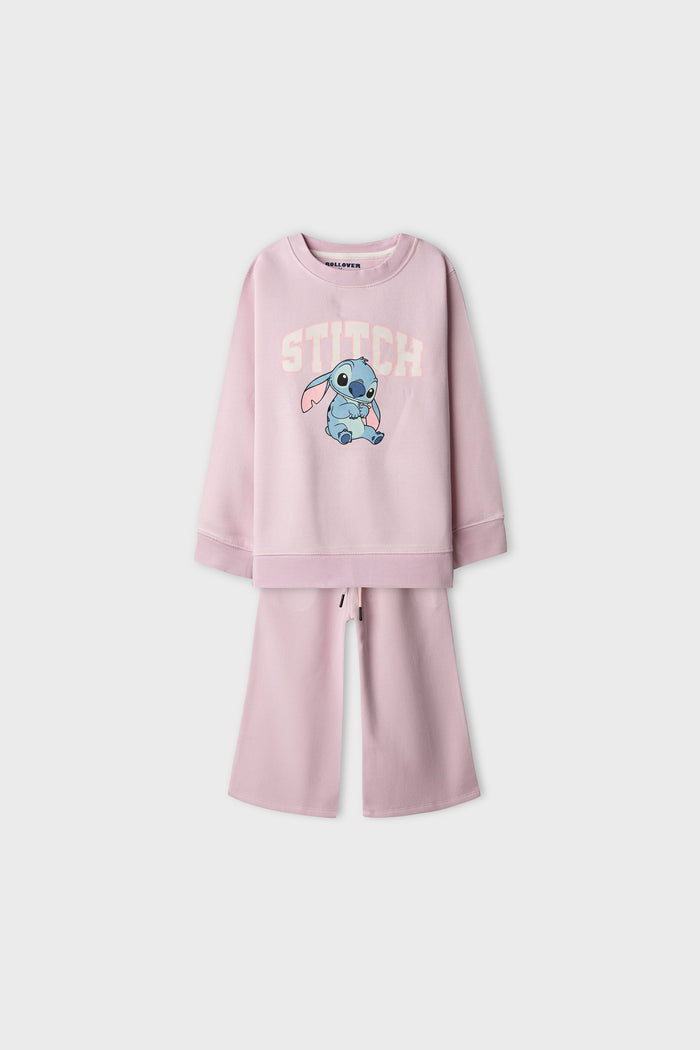 Girls Pink Stitch Fleece Co-ord Set