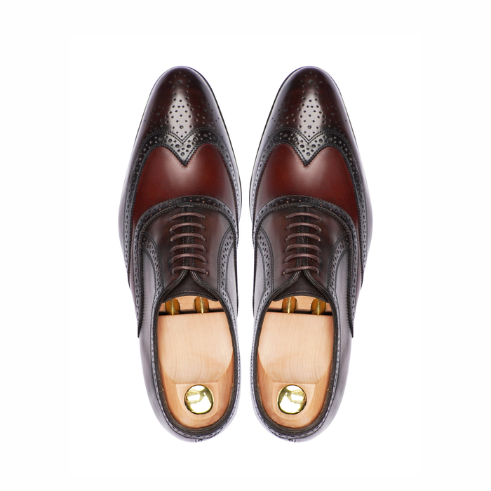 Northa - Men's Burnished Brown Burgundy Calf Leather Oxford Shoe