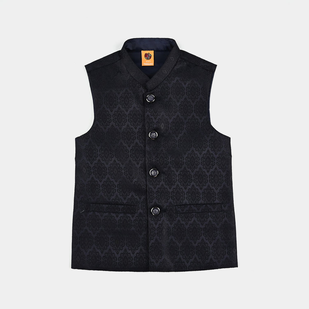 Boys Poly Viscose Waist Coat - Navy