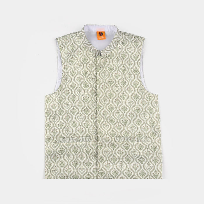 Boys Poly Viscose Waistcoat (Rangreez Off White)